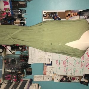 Green midi dress shirt